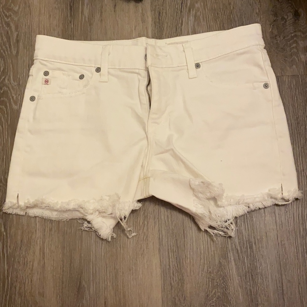 Cute cutoff AG white jean shorts